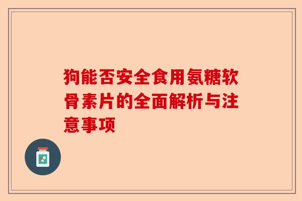 狗能否安全食用氨糖软骨素片的全面解析与注意事项
