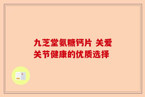 九芝堂氨糖钙片 关爱关节健康的优质选择