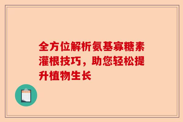 全方位解析氨基寡糖素灌根技巧，助您轻松提升植物生长