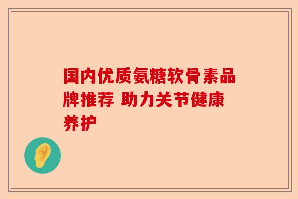 国内优质氨糖软骨素品牌推荐 助力关节健康养护