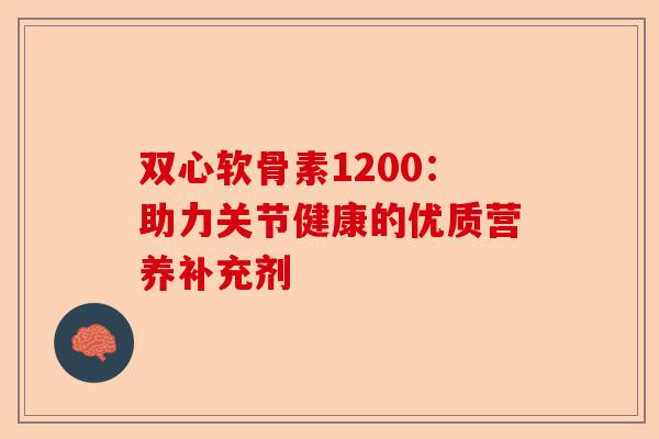 双心软骨素1200：助力关节健康的优质营养补充剂