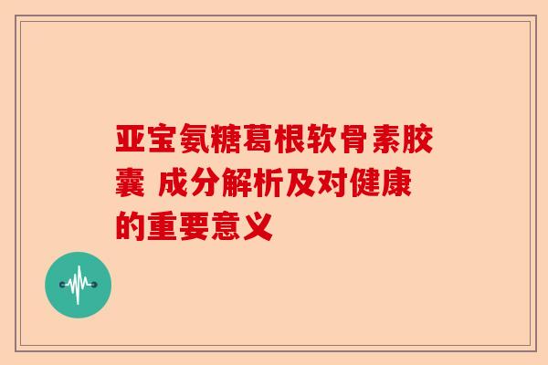 亚宝氨糖葛根软骨素胶囊 成分解析及对健康的重要意义