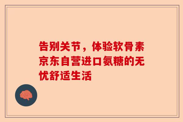 告别关节，体验软骨素京东自营进口氨糖的无忧舒适生活