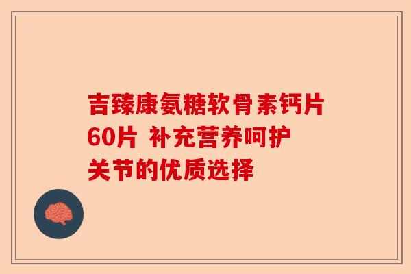 吉臻康氨糖软骨素钙片60片 补充营养呵护关节的优质选择
