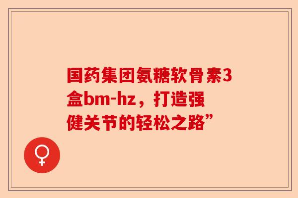 国药集团氨糖软骨素3盒bm-hz，打造强健关节的轻松之路”