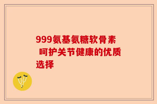 999氨基氨糖软骨素 呵护关节健康的优质选择