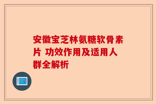 安徽宝芝林氨糖软骨素片 功效作用及适用人群全解析