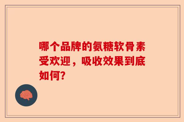 哪个品牌的氨糖软骨素受欢迎，吸收效果到底如何？