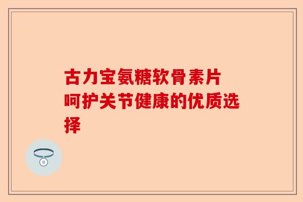 古力宝氨糖软骨素片 呵护关节健康的优质选择