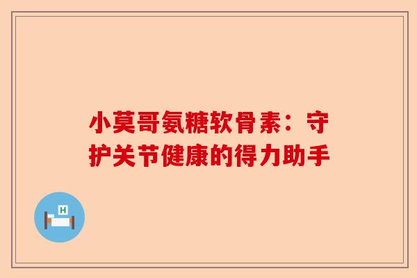 小莫哥氨糖软骨素：守护关节健康的得力助手