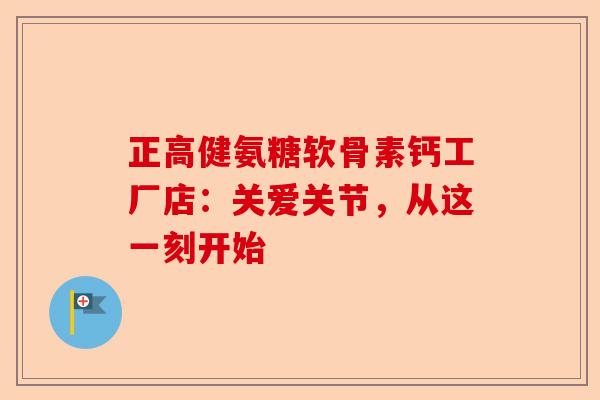 正高健氨糖软骨素钙工厂店：关爱关节，从这一刻开始