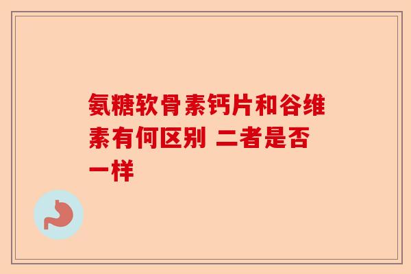 氨糖软骨素钙片和谷维素有何区别 二者是否一样