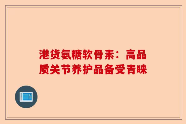港货氨糖软骨素：高品质关节养护品备受青睐