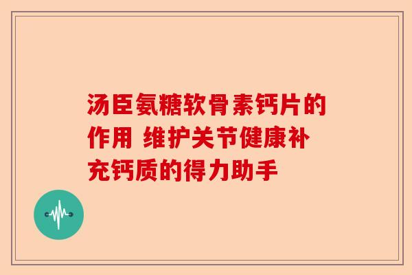汤臣氨糖软骨素钙片的作用 维护关节健康补充钙质的得力助手-第1张图片-关节保镖