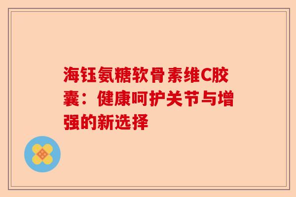 海钰氨糖软骨素维C胶囊：健康呵护关节与增强的新选择-第1张图片-关节保镖