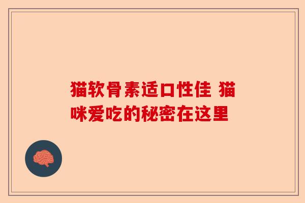 猫软骨素适口性佳 猫咪爱吃的秘密在这里-第1张图片-关节保镖