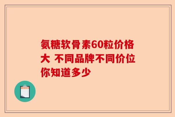 氨糖软骨素60粒价格大 不同品牌不同价位你知道多少-第1张图片-关节保镖