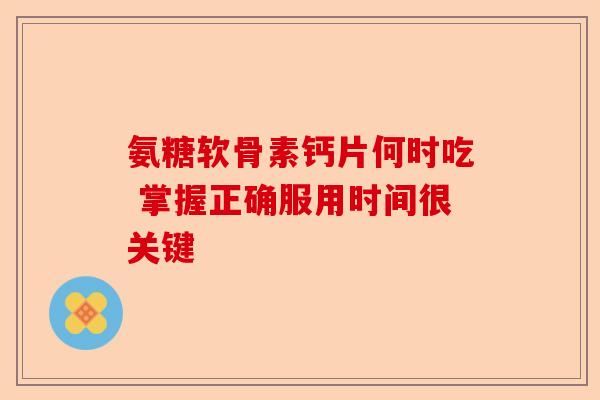 氨糖软骨素钙片何时吃 掌握正确服用时间很关键