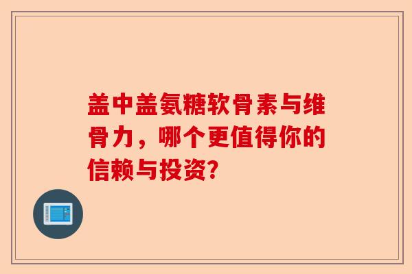 盖中盖氨糖软骨素与维骨力，哪个更值得你的信赖与投资？-第1张图片-关节保镖