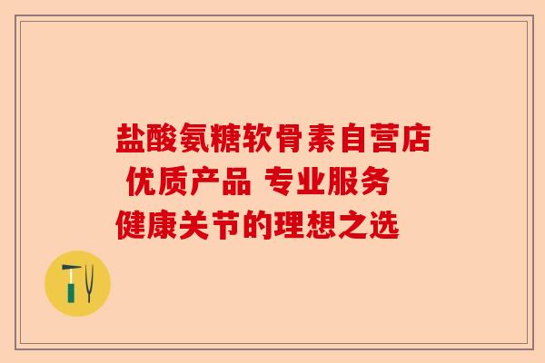盐酸氨糖软骨素自营店 优质产品 专业服务健康关节的理想之选-第1张图片-关节保镖