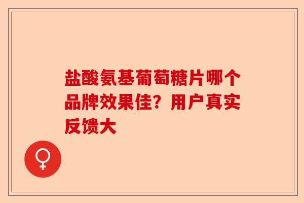 盐酸氨基葡萄糖片哪个品牌效果佳？用户真实反馈大-第1张图片-关节保镖