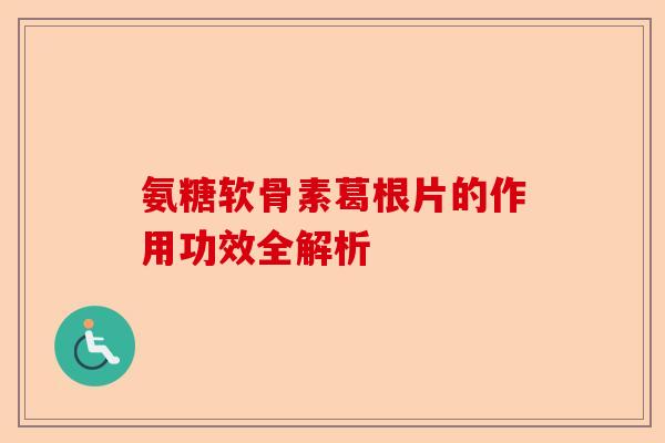 氨糖软骨素葛根片的作用功效全解析-第1张图片-关节保镖