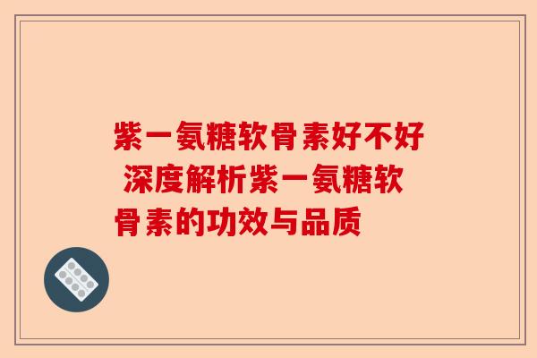 紫一氨糖软骨素好不好 深度解析紫一氨糖软骨素的功效与品质-第1张图片-关节保镖