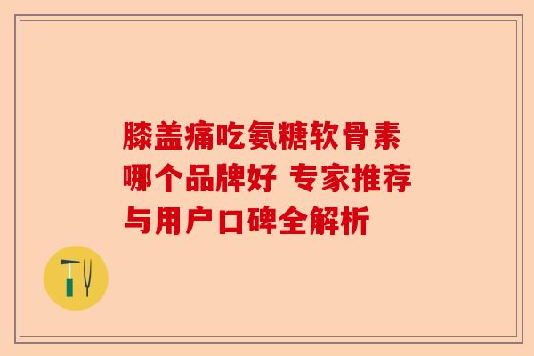 膝盖痛吃氨糖软骨素 哪个品牌好 专家推荐与用户口碑全解析