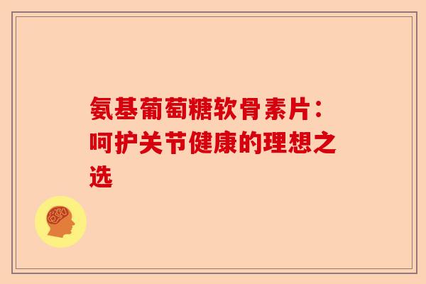 氨基葡萄糖软骨素片：呵护关节健康的理想之选