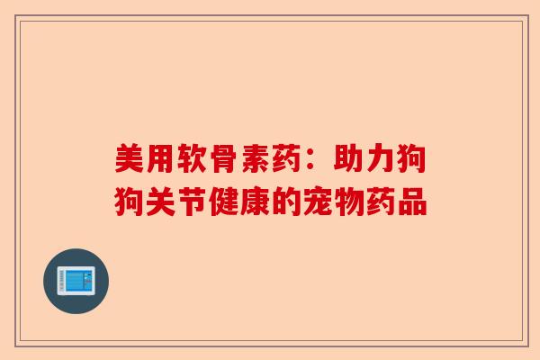 美用软骨素药：助力狗狗关节健康的宠物药品