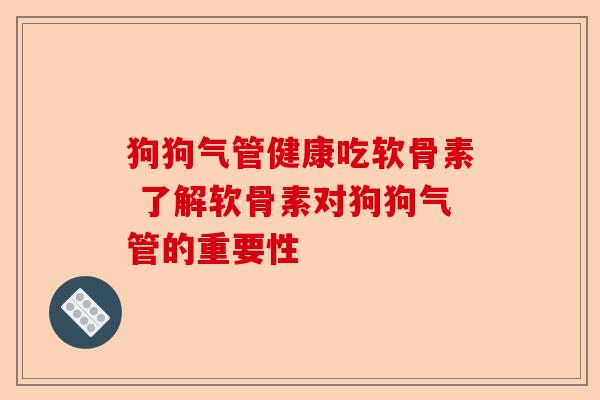 狗狗气管健康吃软骨素 了解软骨素对狗狗气管的重要性