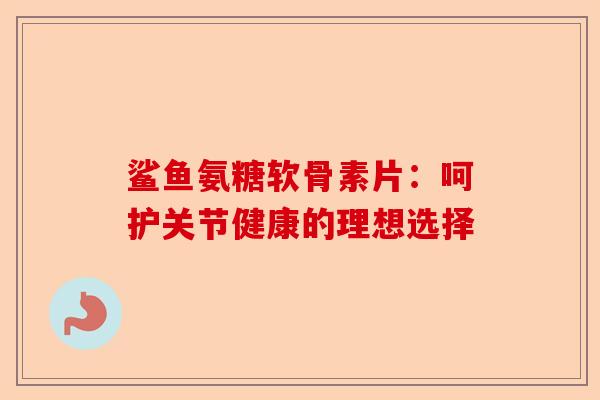 鲨鱼氨糖软骨素片：呵护关节健康的理想选择
