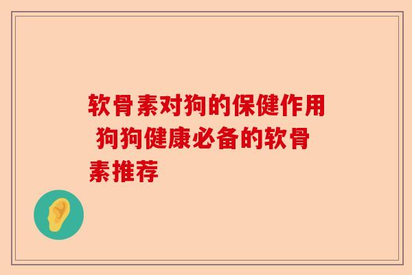 软骨素对狗的保健作用 狗狗健康必备的软骨素推荐