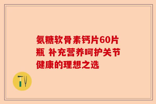 氨糖软骨素钙片60片瓶 补充营养呵护关节健康的理想之选