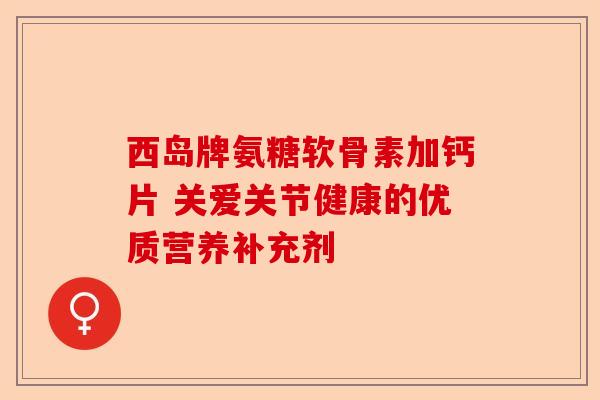 西岛牌氨糖软骨素加钙片 关爱关节健康的优质营养补充剂