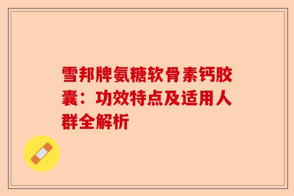 雪邦牌氨糖软骨素钙胶囊：功效特点及适用人群全解析
