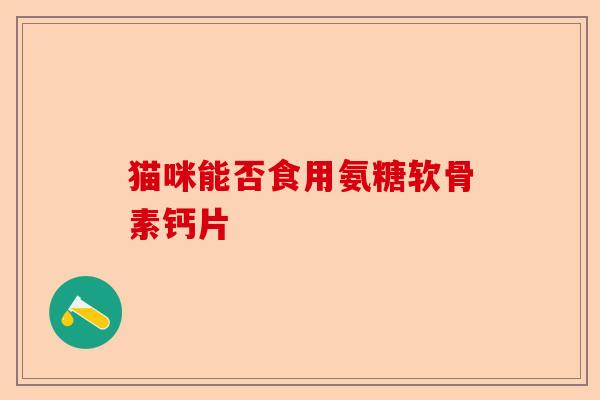 猫咪能否食用氨糖软骨素钙片