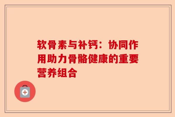 软骨素与补钙：协同作用助力骨骼健康的重要营养组合