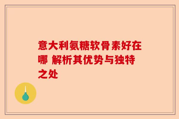 意大利氨糖软骨素好在哪 解析其优势与独特之处