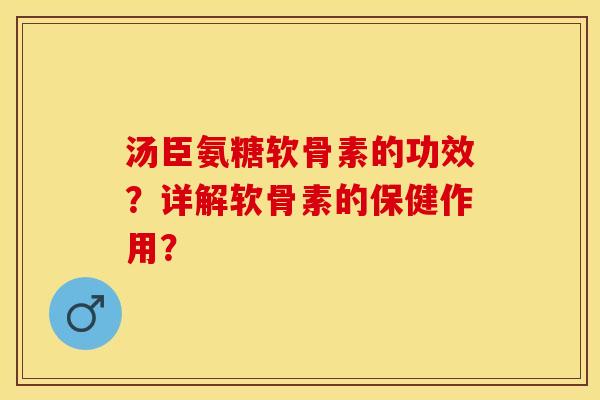 汤臣氨糖软骨素的功效？详解软骨素的保健作用？