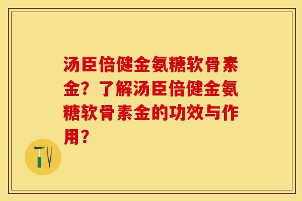 汤臣倍健金氨糖软骨素金？了解汤臣倍健金氨糖软骨素金的功效与作用？