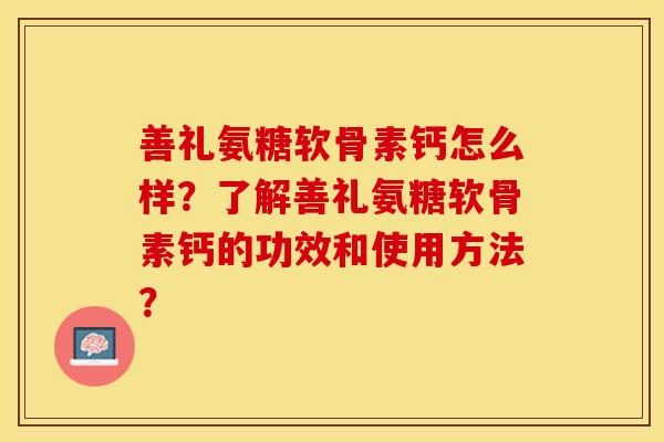 善礼氨糖软骨素钙怎么样？了解善礼氨糖软骨素钙的功效和使用方法？-第1张图片-关节保镖