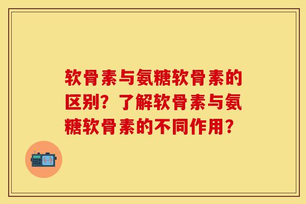 软骨素与氨糖软骨素的区别？了解软骨素与氨糖软骨素的不同作用？