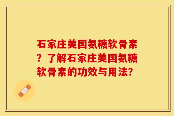 石家庄美国氨糖软骨素？了解石家庄美国氨糖软骨素的功效与用法？-第1张图片-关节保镖
