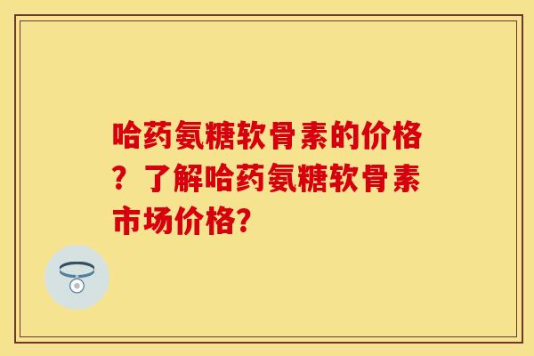 哈药氨糖软骨素的价格？了解哈药氨糖软骨素市场价格？