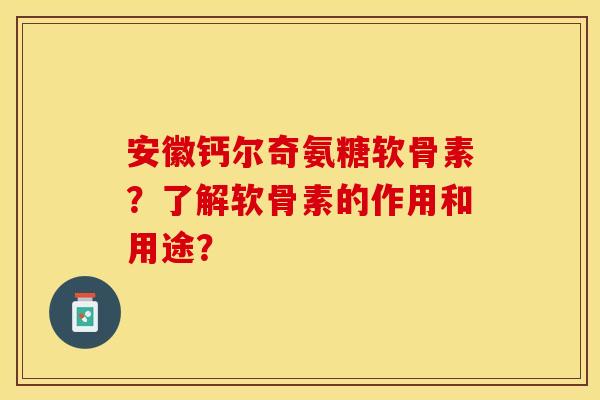 安徽钙尔奇氨糖软骨素？了解软骨素的作用和用途？
