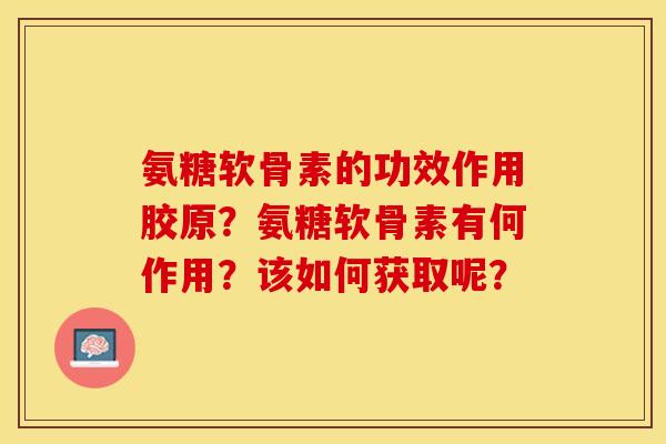 氨糖软骨素的功效作用胶原？氨糖软骨素有何作用？该如何获取呢？