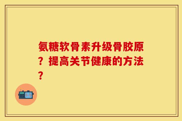 氨糖软骨素升级骨胶原？提高关节健康的方法？