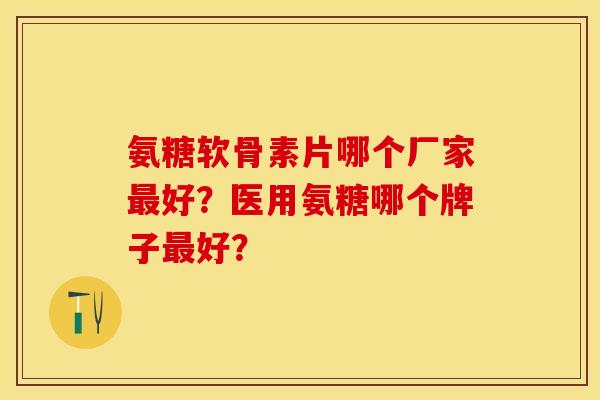 氨糖软骨素片哪个厂家最好？医用氨糖哪个牌子最好？-第1张图片-关节保镖