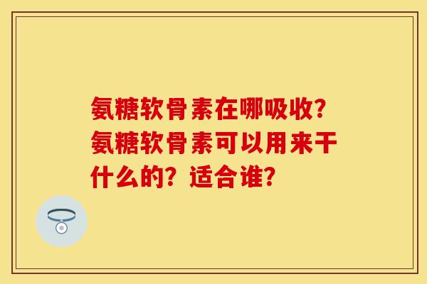 氨糖软骨素在哪吸收？氨糖软骨素可以用来干什么的？适合谁？
